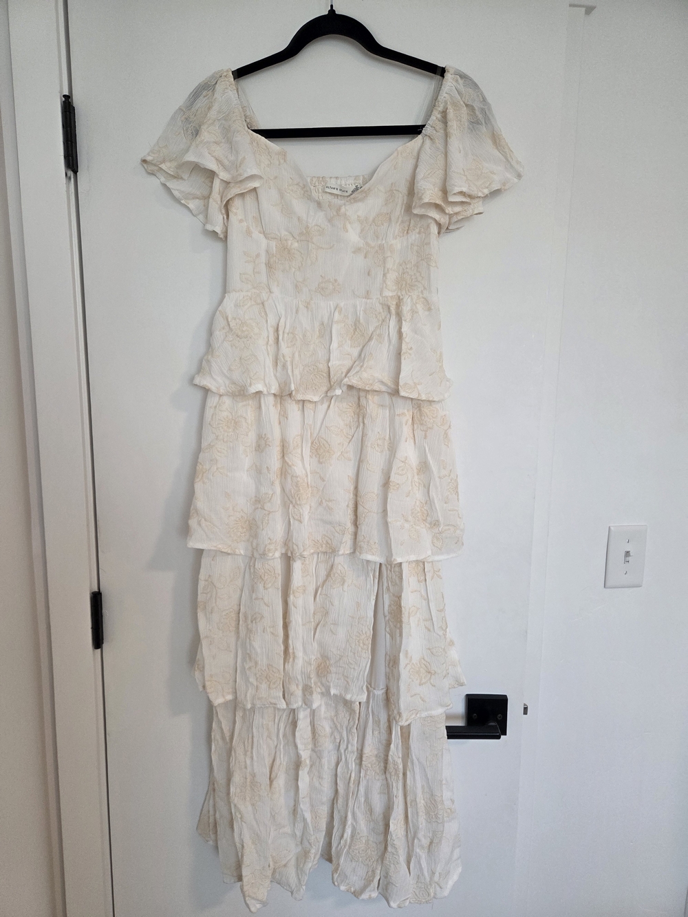 Altar'd State Cream Floral Tiered Maxi Dress